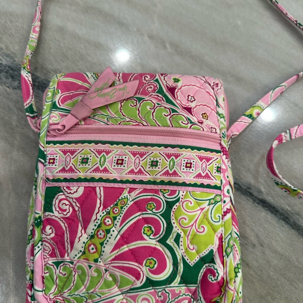 Vera Bradley Floral Pink and Green Crossbody Bag